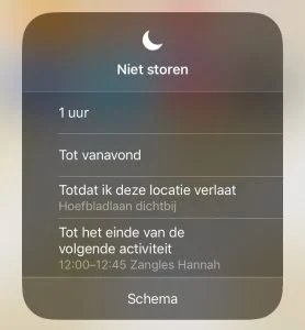 iOS 12, Niet Storen